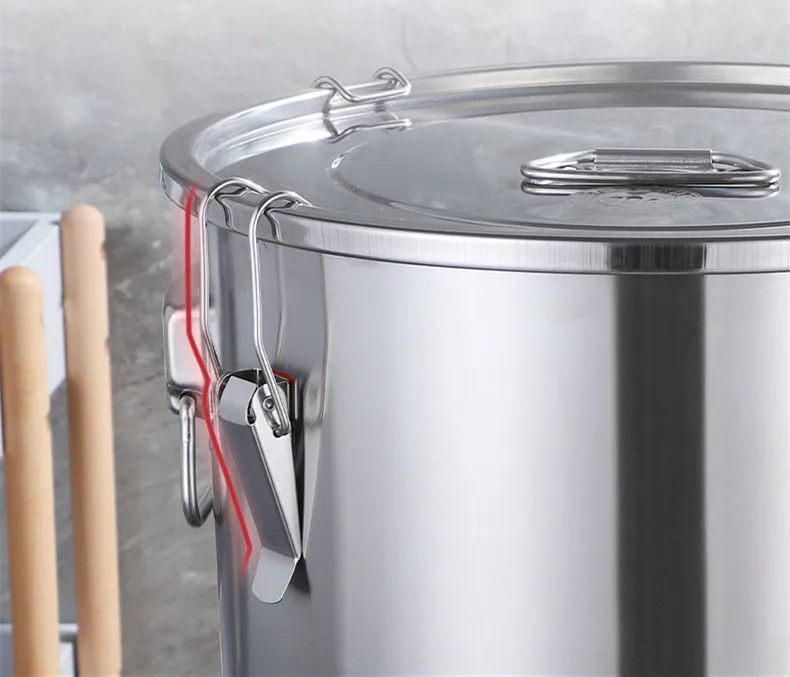 Kitchen Accessories Airtight Bucket Stainless Steel Dry Food Storage
