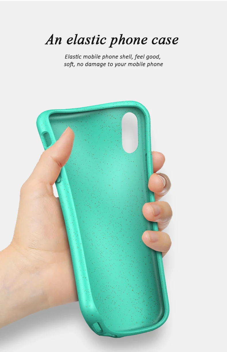 OEM Biodegradable Wheat Straw Material TPU Phone Case For Iphone 7 8 Back Cover