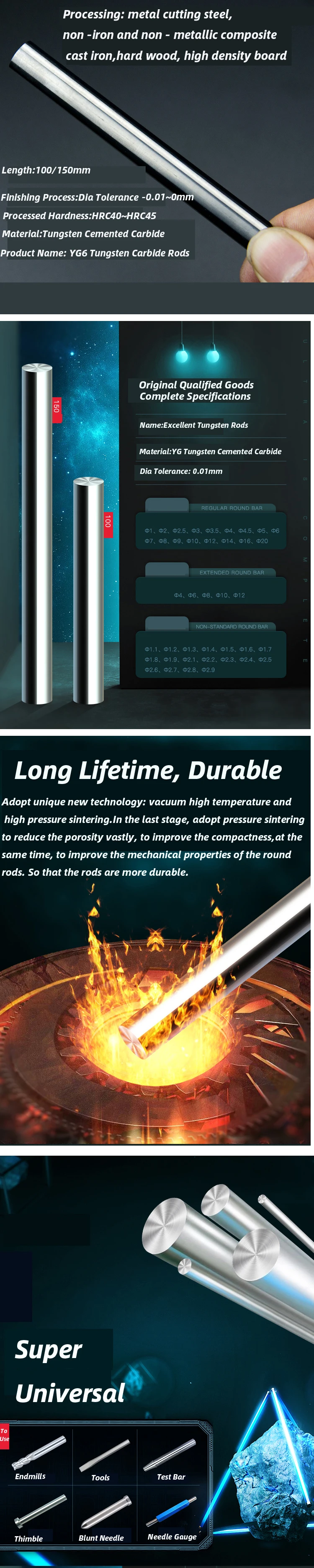 Professional Manufacturer Different Size 10mm Tungsten Carbide Rod Bar