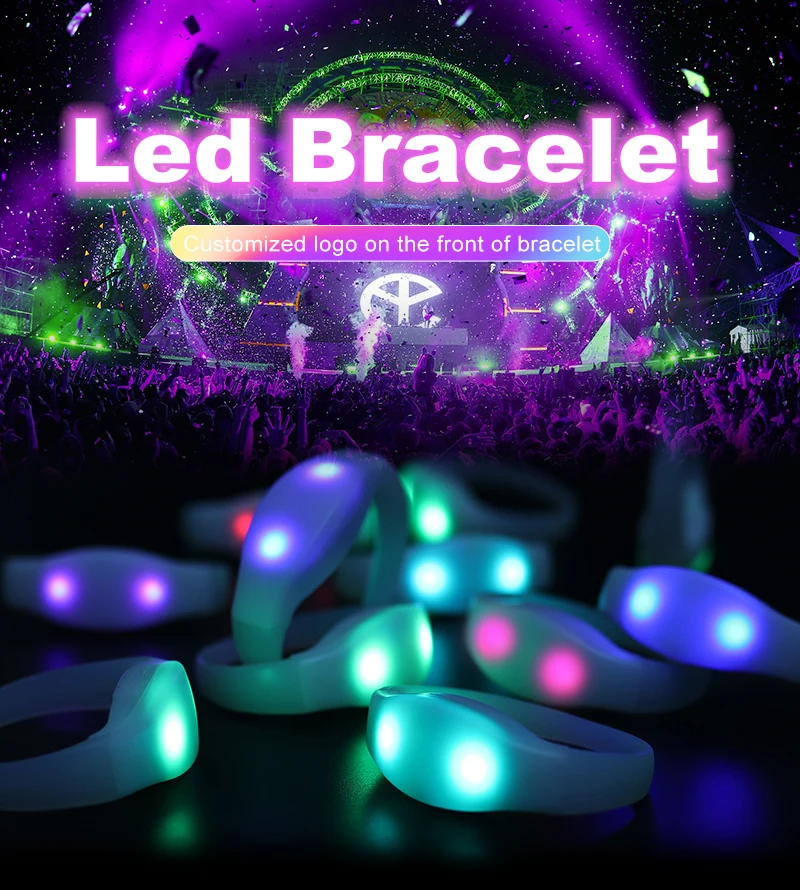 Led Flashing Light Up Bracelets Concerts Custom Led Bracelets Buy Led