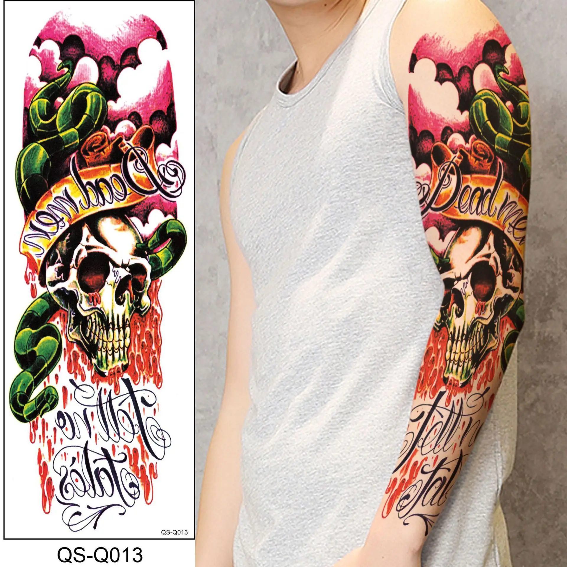 Temporary Tattoo Sleeve Nylon Elastic Stocking Halloween Arm Mens Womens  Kids UK  eBay