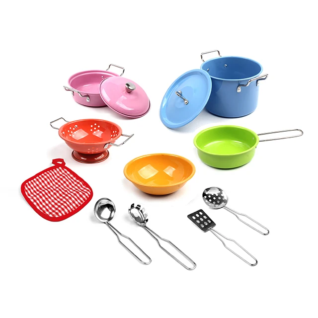 20Pcs Stainless Steel Pots Pans Cookware Miniature Toy Pretend Play Gift For Kid 