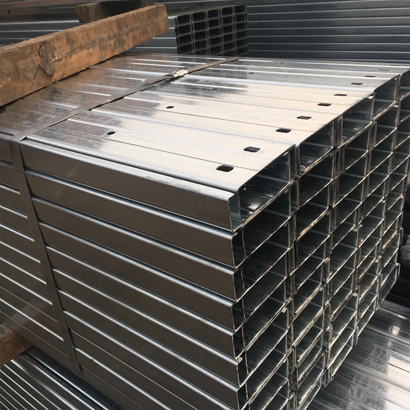 Galvanized C-beam Steel Cold-formed Punched Load-bearing Purlins 