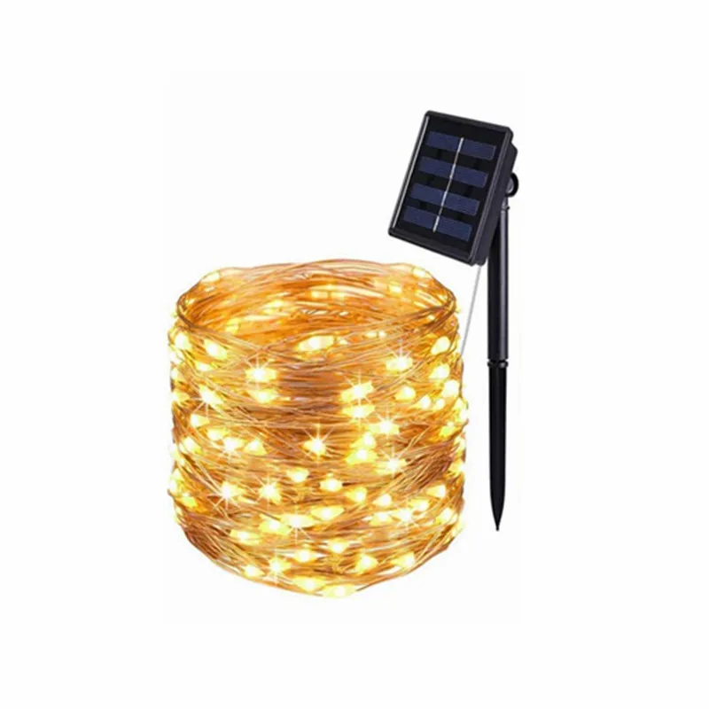 Mini 10M 33Ft 100 Led Warm White Home Patio Wedding Christmas Party Decoration Solar Light Garden