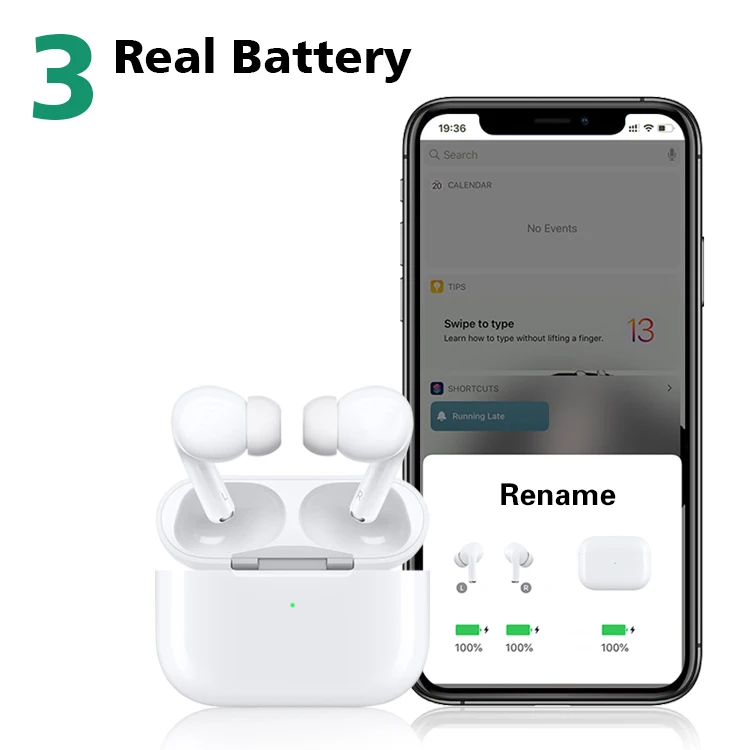 Best 1:1 Earbuds Air TWS Pods Pro 3 Bluetooths Earphones Rename Change GPS Wireless Headphone Super Bass Headset PK i100000 - ANKUX.COM