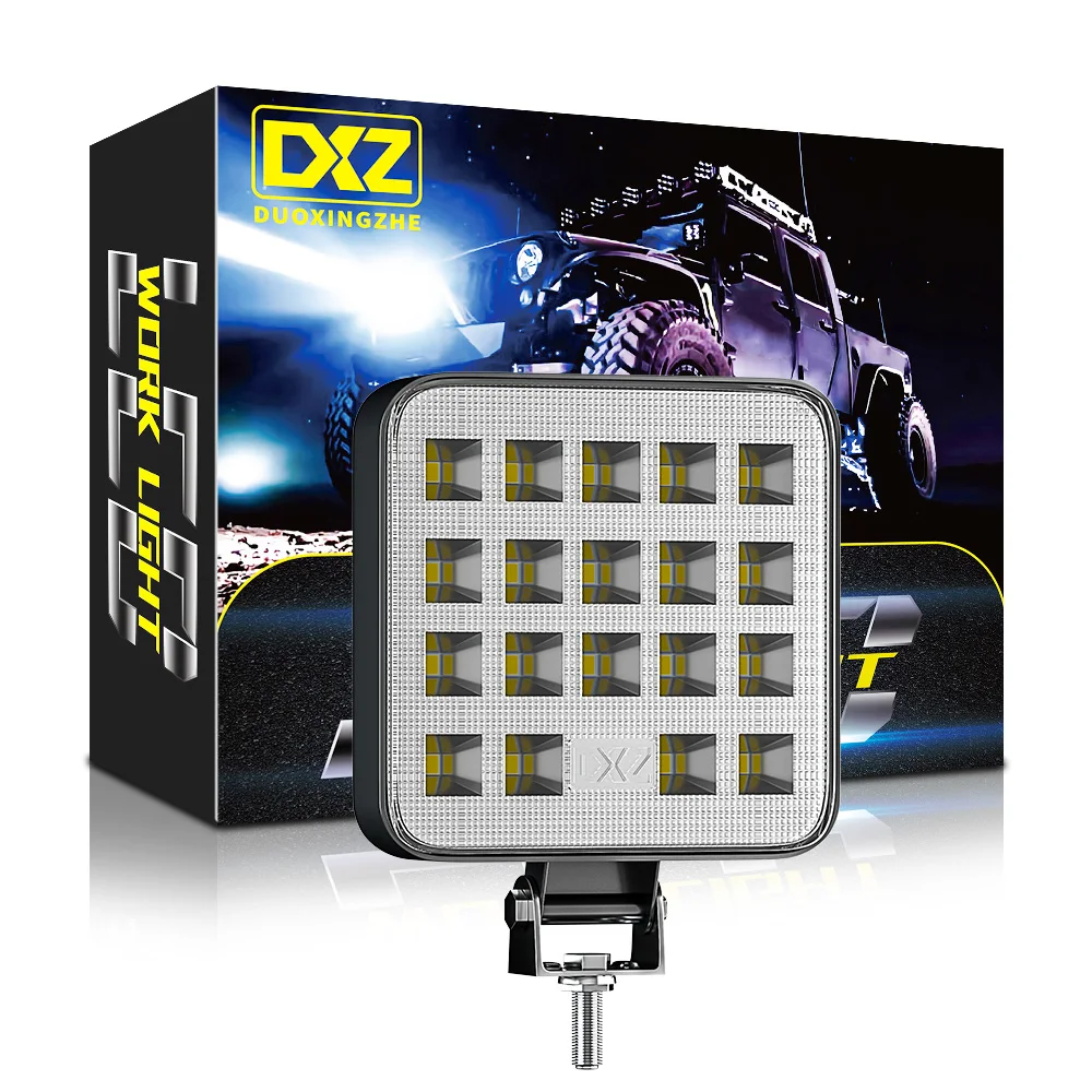 DXZ Mini 3Inch Square Led Work Light Bar 57W 19Led Spot Beam Work Lamp for Off-Road Suv Boat 4X4 Jeep JK 4Wd Truck 12V-24V