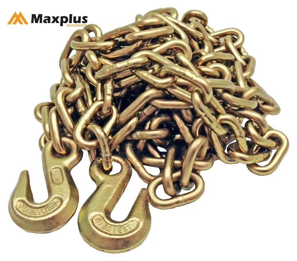Astm80มาตรฐาน G70หนักเหล็กเชื่อมโยงห่วงโซ่ผูกลงห่วงโซ่สั้น J ตะขอที่มี