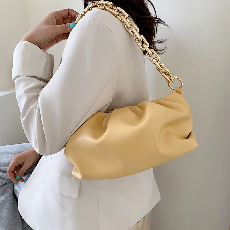 2020 New Trendy Big Capacity Armpit Bag Thick Gold Chain Soulder ...