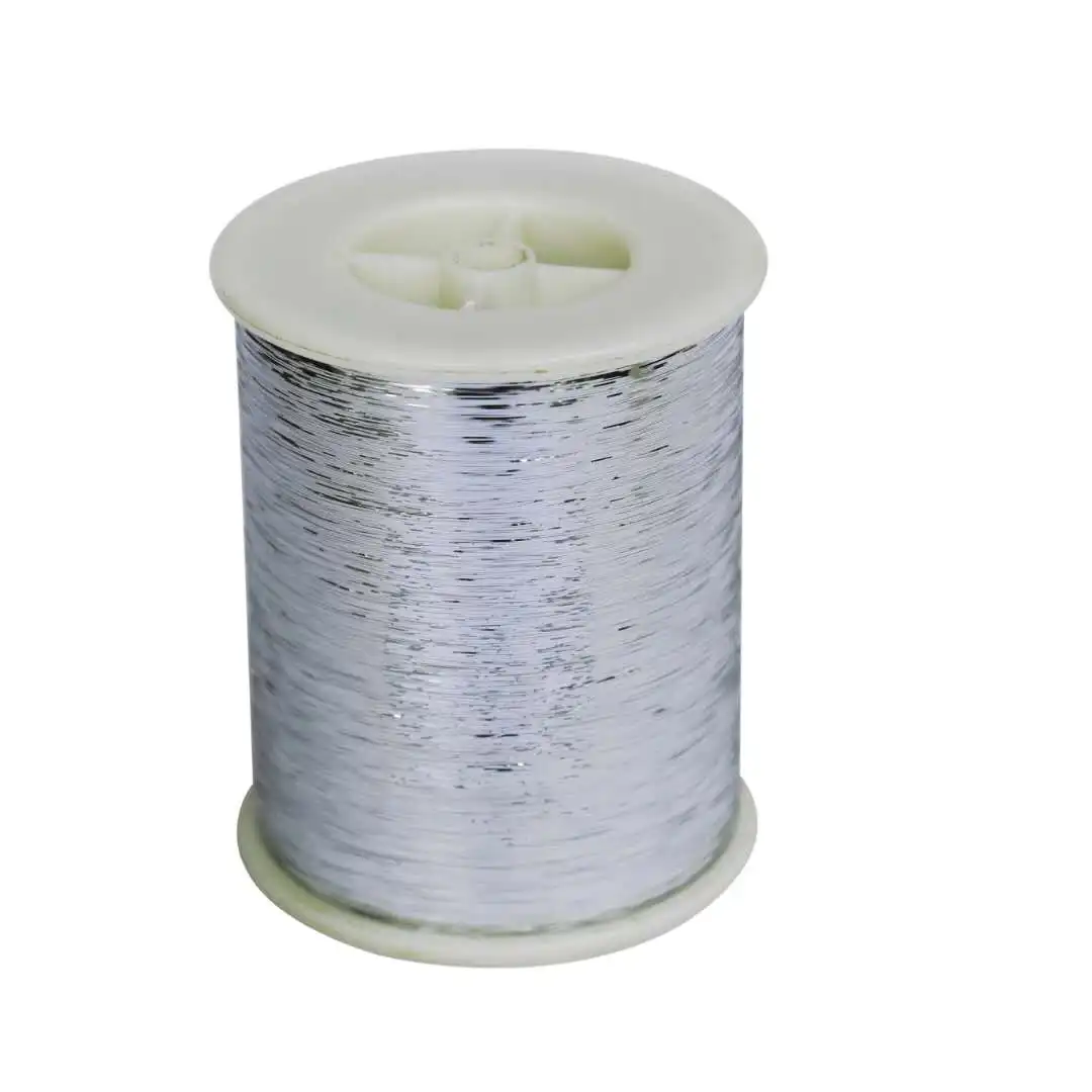 
High quality flat color M type 100% metal yarn braided gold and silver thread 