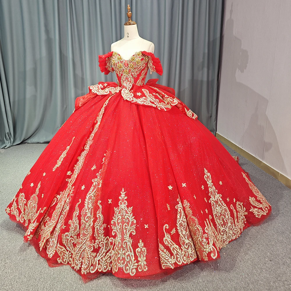 quinceañera dresses red Sparkly Dress Strapless Prom Ball Gown FD1084 viniodre – Viniodress The off Black Red Mexican Quinceanera Dresses