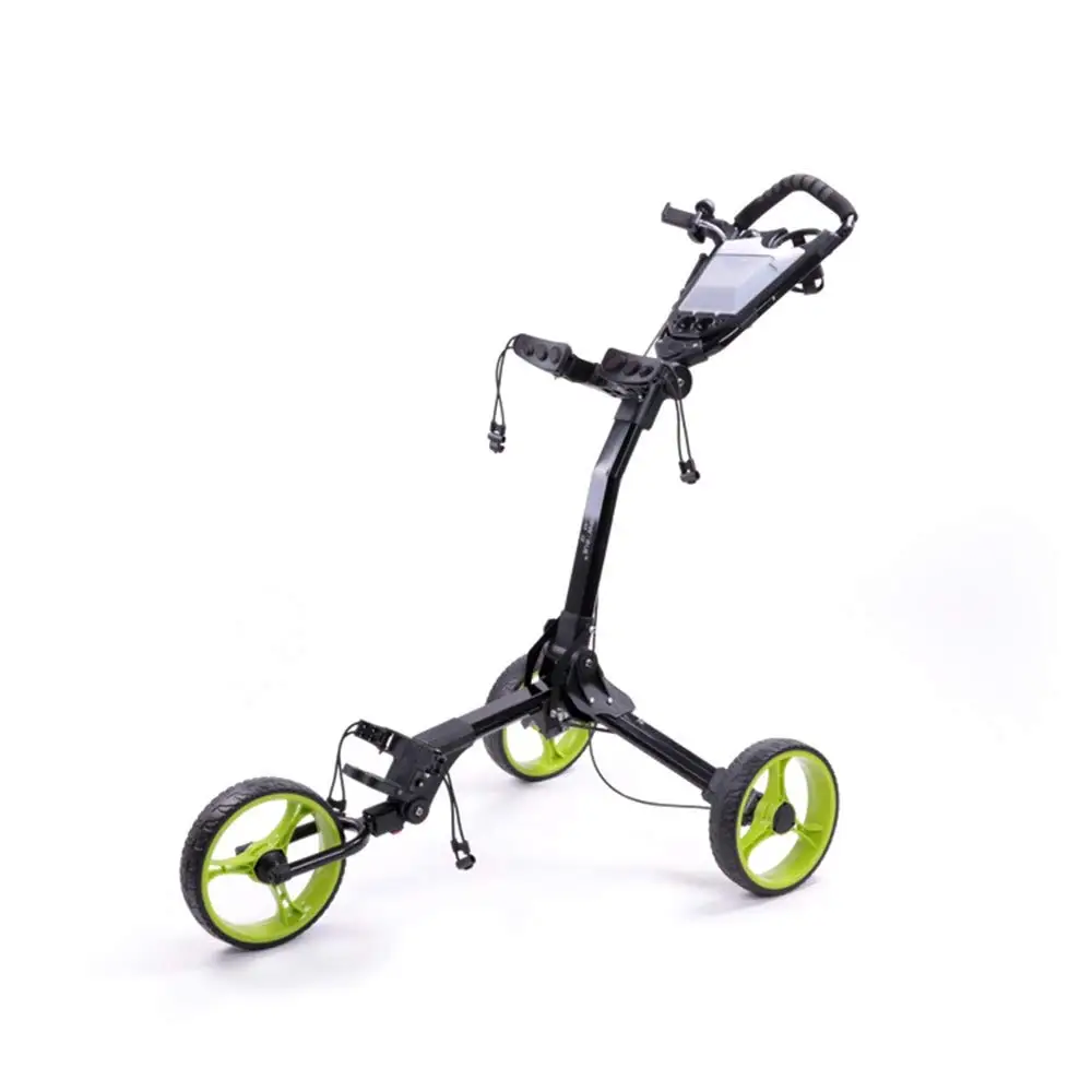 Foldable 3 Wheel Push Pull Cart Golf Trolley Golf Push Cart For ...