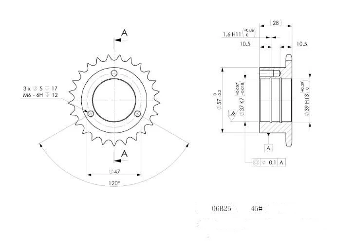 custom marking chain sprocket for Thailand market