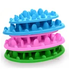 New design the jungle shape dog pat Portable silicone pet slow feeder food dog bowl silicone dog bowl