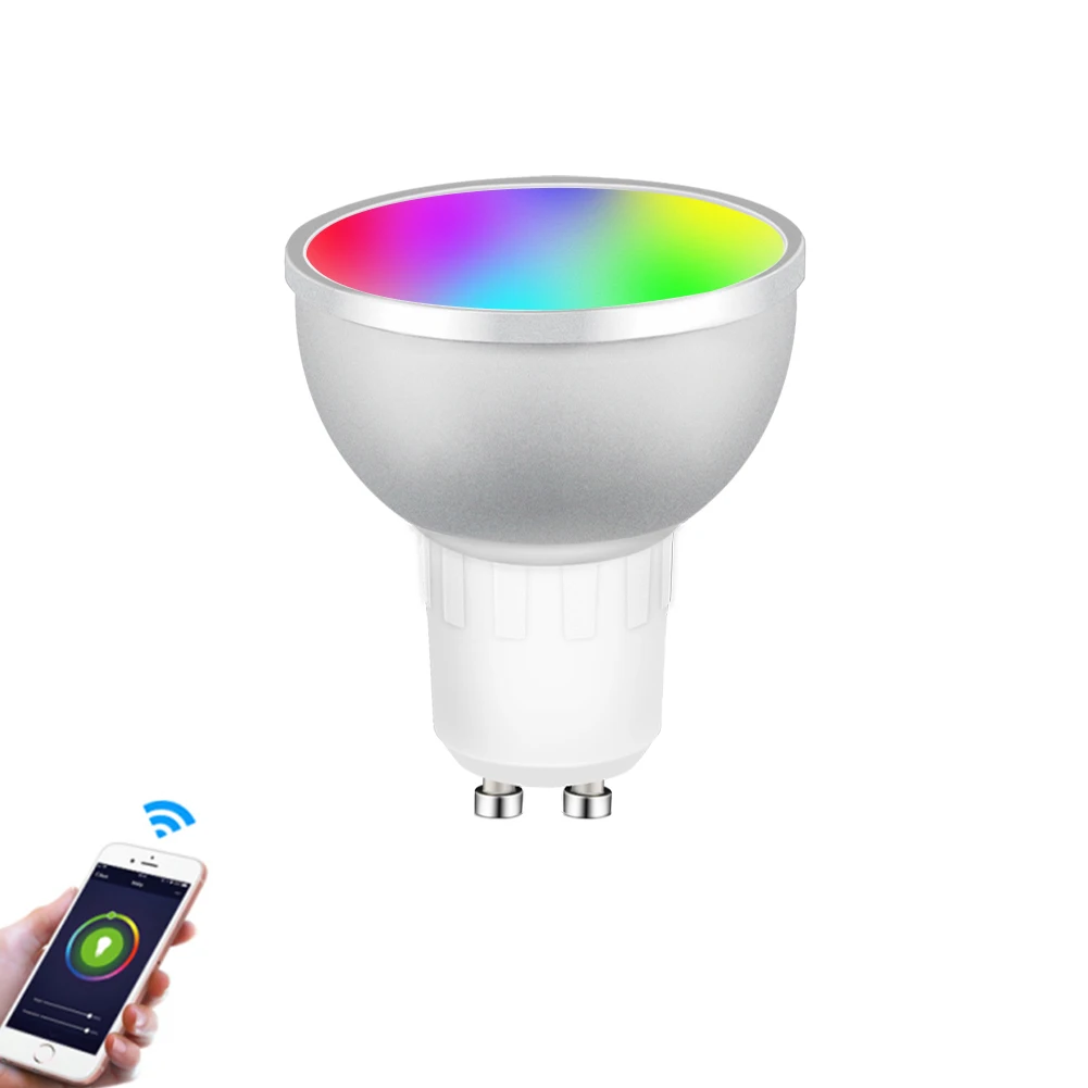 Tuya Gu10 Base 5w Rgb 220-240v Commercial Spotlights Smart Wifi Led Spotlight Lamp