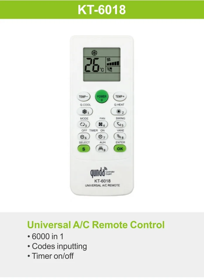 Qunda Kt6018 6000 In 1 Universal Air Conditioner Remote Control Buy