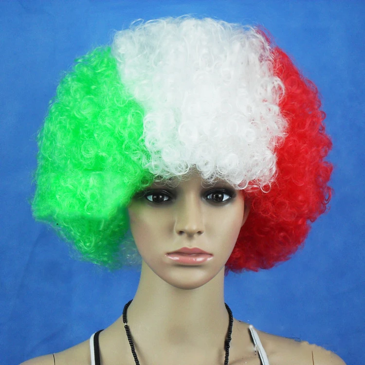 Hot Sale Headwear Cosplay Football Sports Fan Wig Crazy Party Cheap