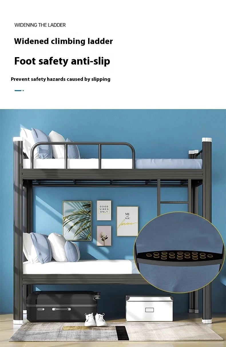 product hot sell metal bunk bed frame double bed for adults worker twin metal frame for boys used bunk beds for sale-9