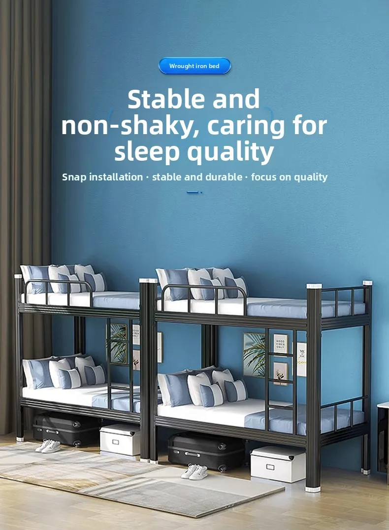 product hot sell metal bunk bed frame double bed for adults worker twin metal frame for boys used bunk beds for sale-1