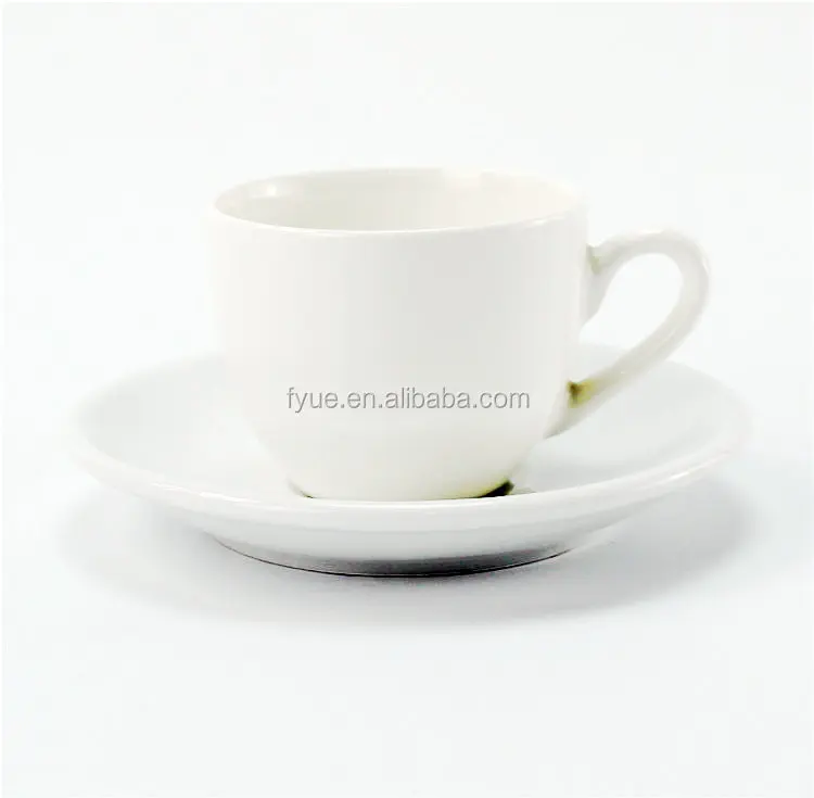 Cafe Espresso Dishwasher Safe Logo Oem White 4oz White Porcelain Ceramic Small Coffee Cup and Saucer Set details