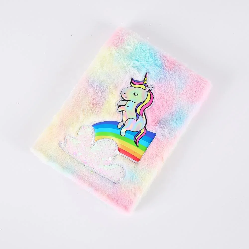 Promotional Hardcover Unicorn A5 Plush Furry Notebook With Sequins ...