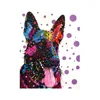 No Frame Wall Art Handmade Oil Painting Fashion Wave point Acrylic Puppy Pattern Wall Art Painting On Canvas For Bedroom Decor