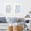 Abstract Modern Black White Female One Line Silhouette Minimalist Artwork