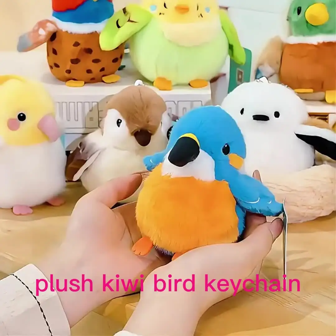 鳥のキーホルダーソフトミニぬいぐるみおもちゃスズメペンギン