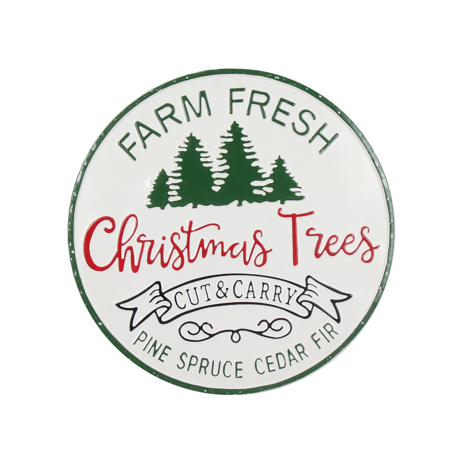 HYKING Farm Fresh Chirstmas Trees Press Tin Wall Decor Christmas Decorations Outdoor
