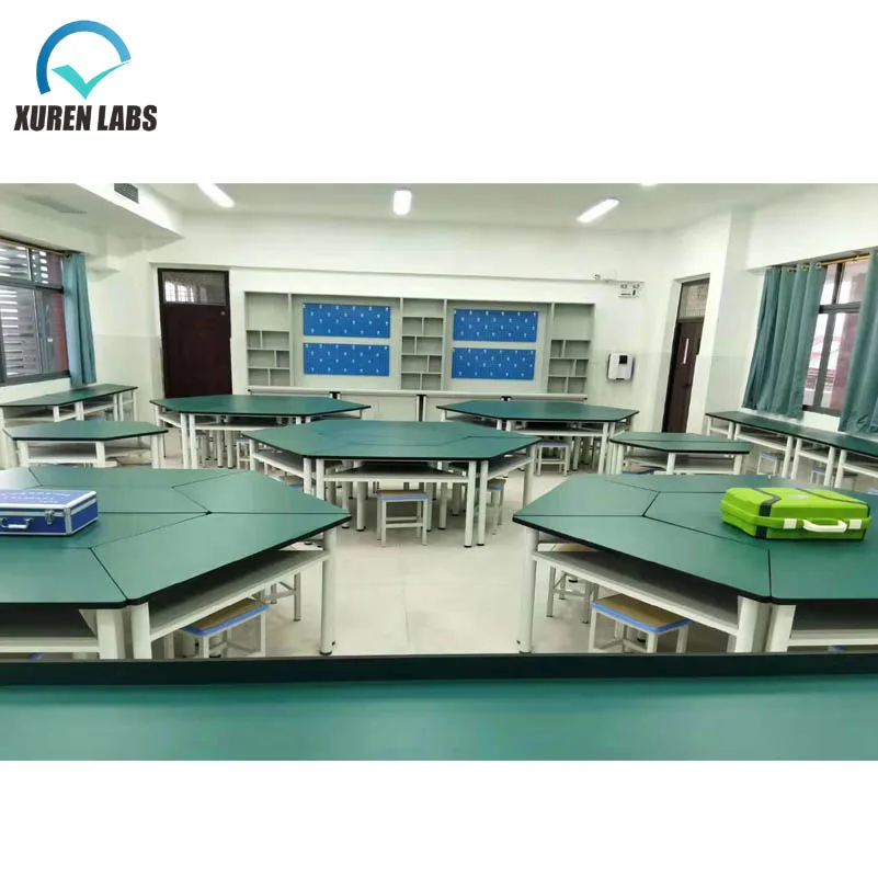 High Quality Hexagon Lab Bench Table Lab Furniture For School