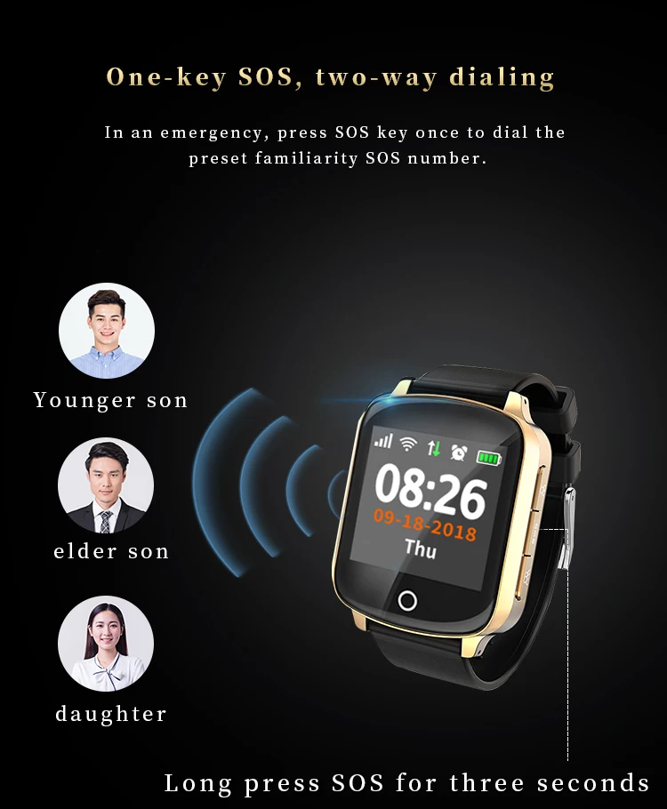 2019 New D200 Smart Watch Elderly Gps+lbs+wifi Positioning Antilost