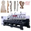 4 axis 3d column wood carving cnc machine