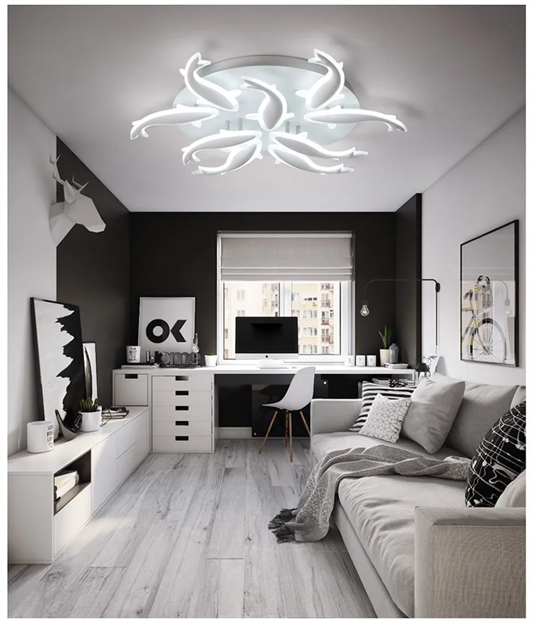 Fish shape modern lighting pendant lamp hanging light fixtures for home ceiling led ceiling lights