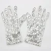 LED Sequin White Rave Flashing Glove Glow Light Up Finger Tip Lighting bar Glove