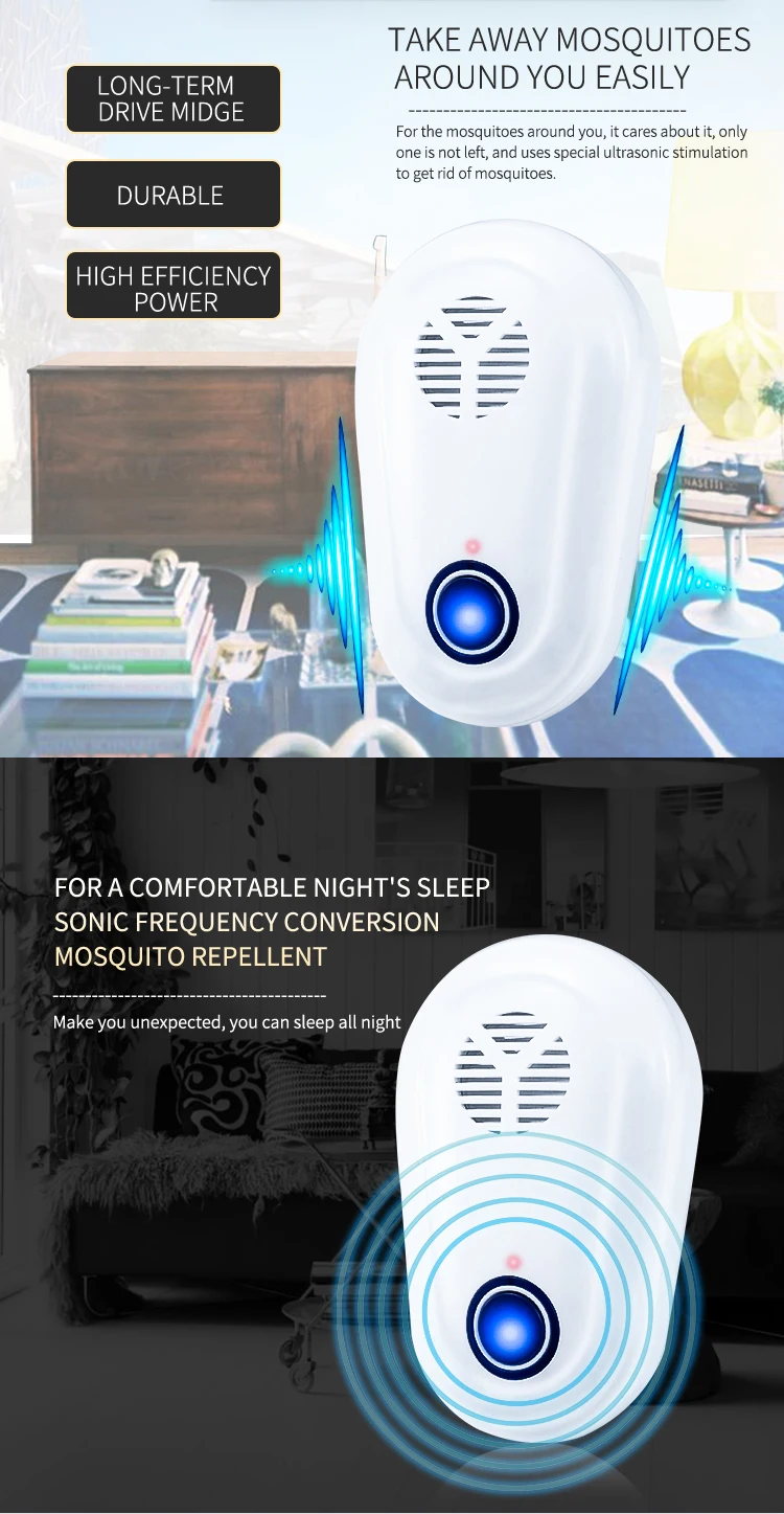 Portable Electronic Bug Mosquito Repellent Ultrasonic Pest Rat Mouse Repeller Kill Mosquito+ Killer Insect +lighting Indoor Room supplier