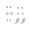 VIRTUA Bohemian Small Crystal Circle Round wing Piercing Earrings Set for Women Round Flower Mix Shaped Ear Studs Earrings