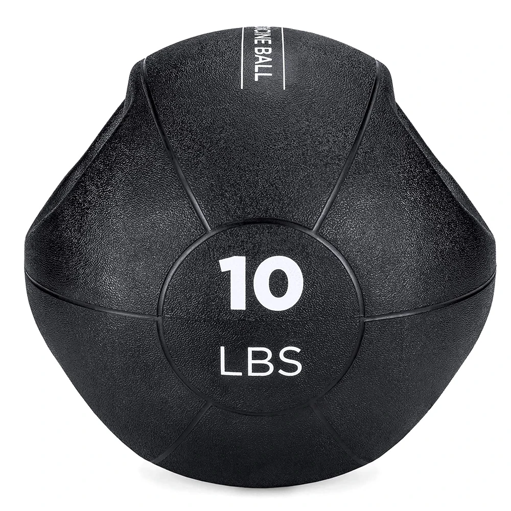 
24 Hours Customer Service Durable Dual-handle Easy-grip Rubber Medicine Ball. 