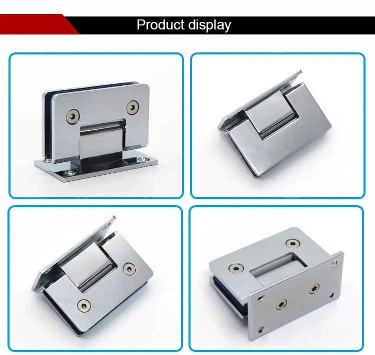 90 Degree Stainless Steel Polished Chrome Glass to Glass Shower Room Hinge Frameless Glass Door Hinges Shower Room Accessories