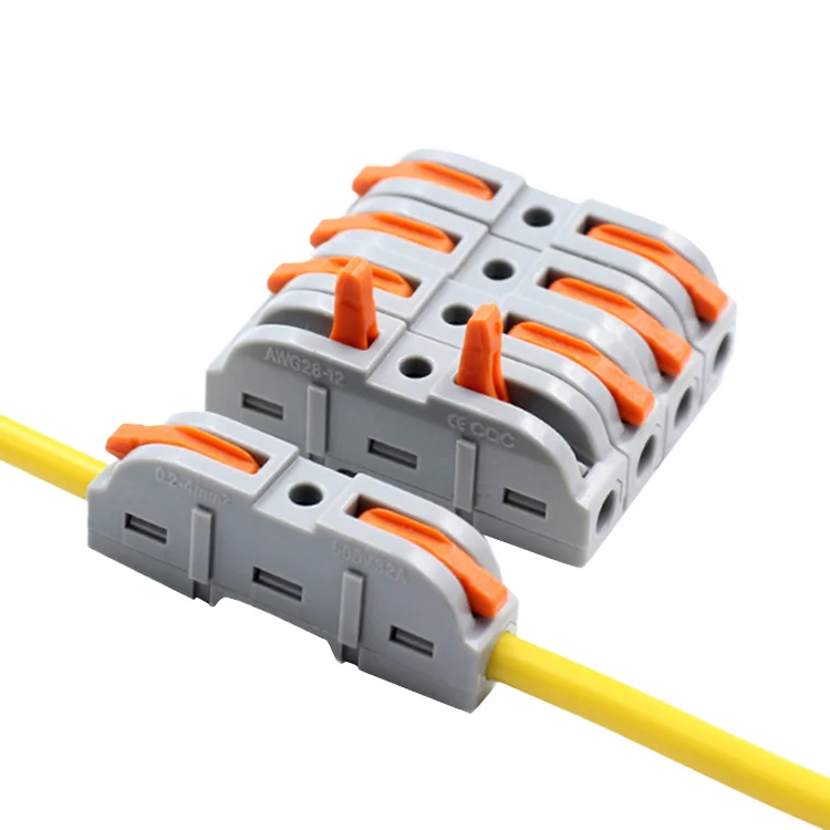 Electric Cable Splice Terminal Block 600V Spring Lever Push-in Wire ...