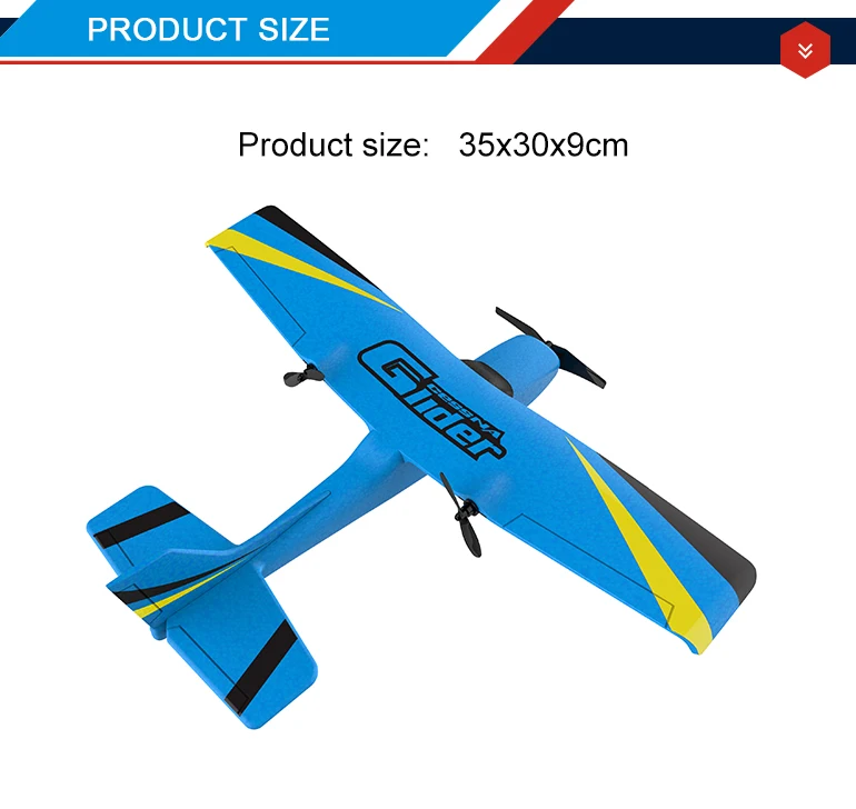 Outdoor Play Toy 2ch 2.4g Epp Plane Model Rc Glider Airplane With Gryo