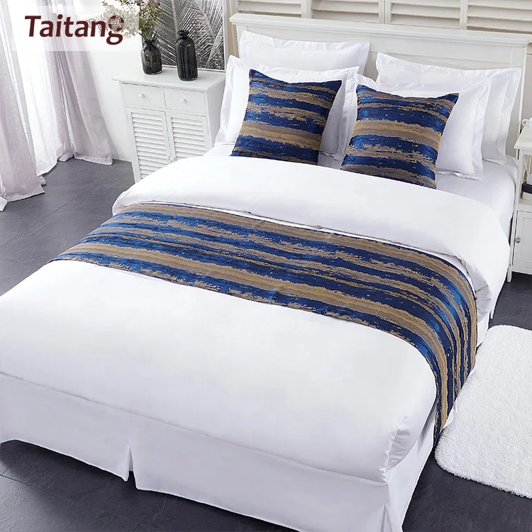 Taitang Hotel Bedding Bed Cover And Runner Set Customized,Modern Theme
