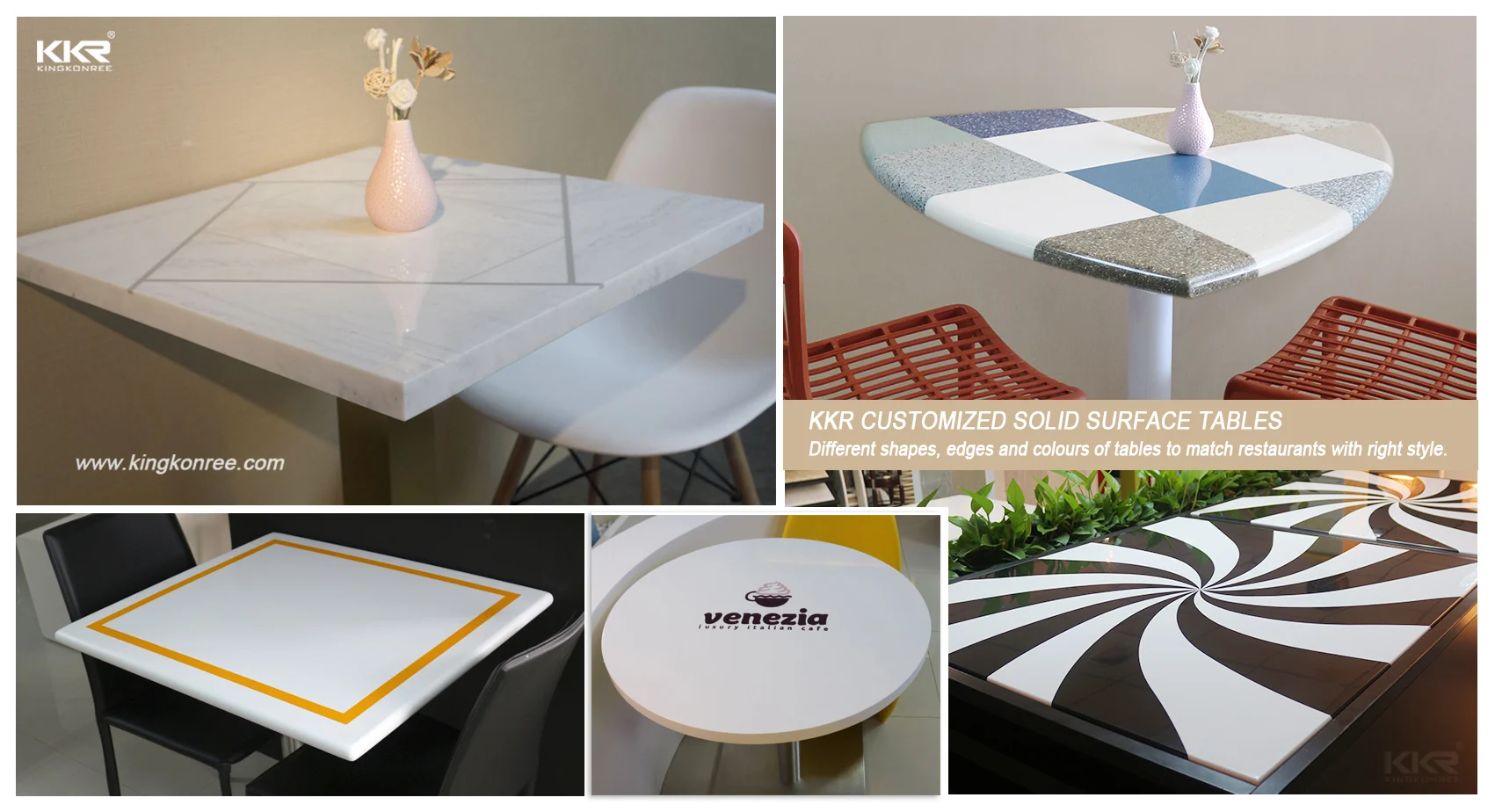 Kkr Solid Surface Tables,Luxury Artificial Solid Surface Restaurant