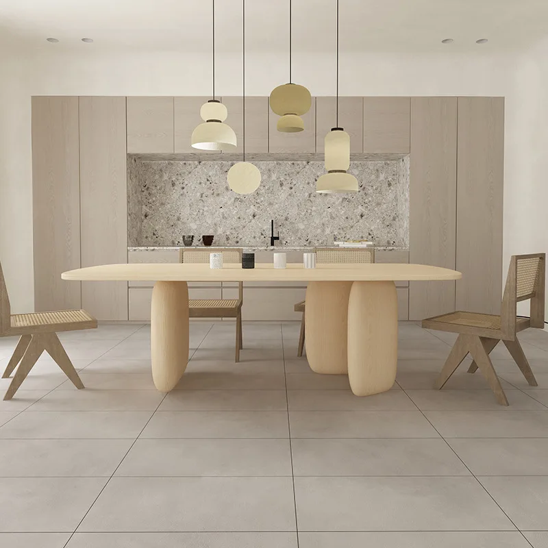 Nordic Solid Wood Dining Table Simple Household Living Room Fashion ...