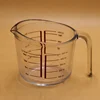 high quality clear glass measuring cup with handle 500ml and 1000ml microwave usable liquid measuring container /jug