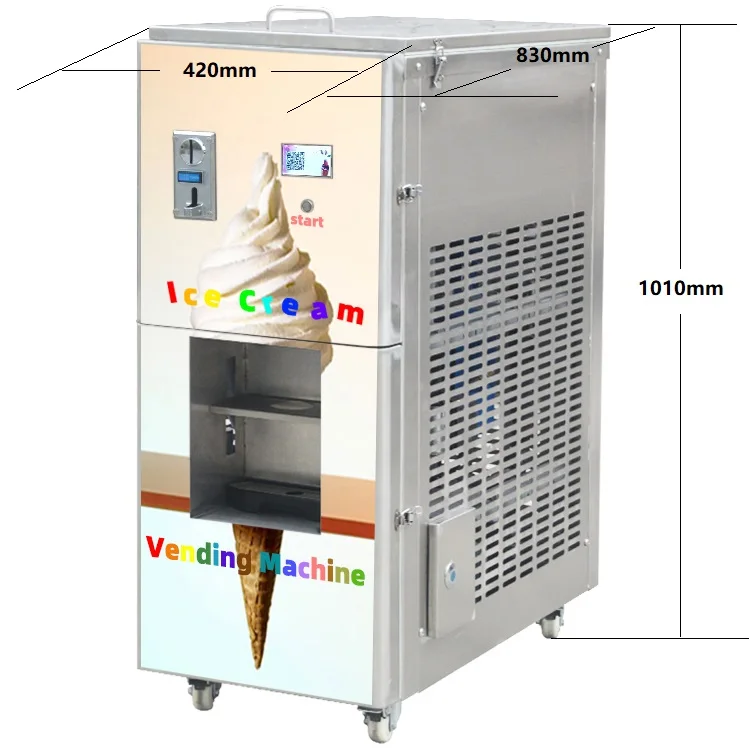 Low Power Consumption Street Ice Cream Vending Cart Automatic Soft Ice