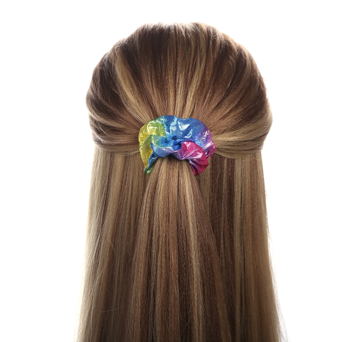 14 Color Oversized Gradient Dual Color Satin Rainbow Fabric Hair Loop ...