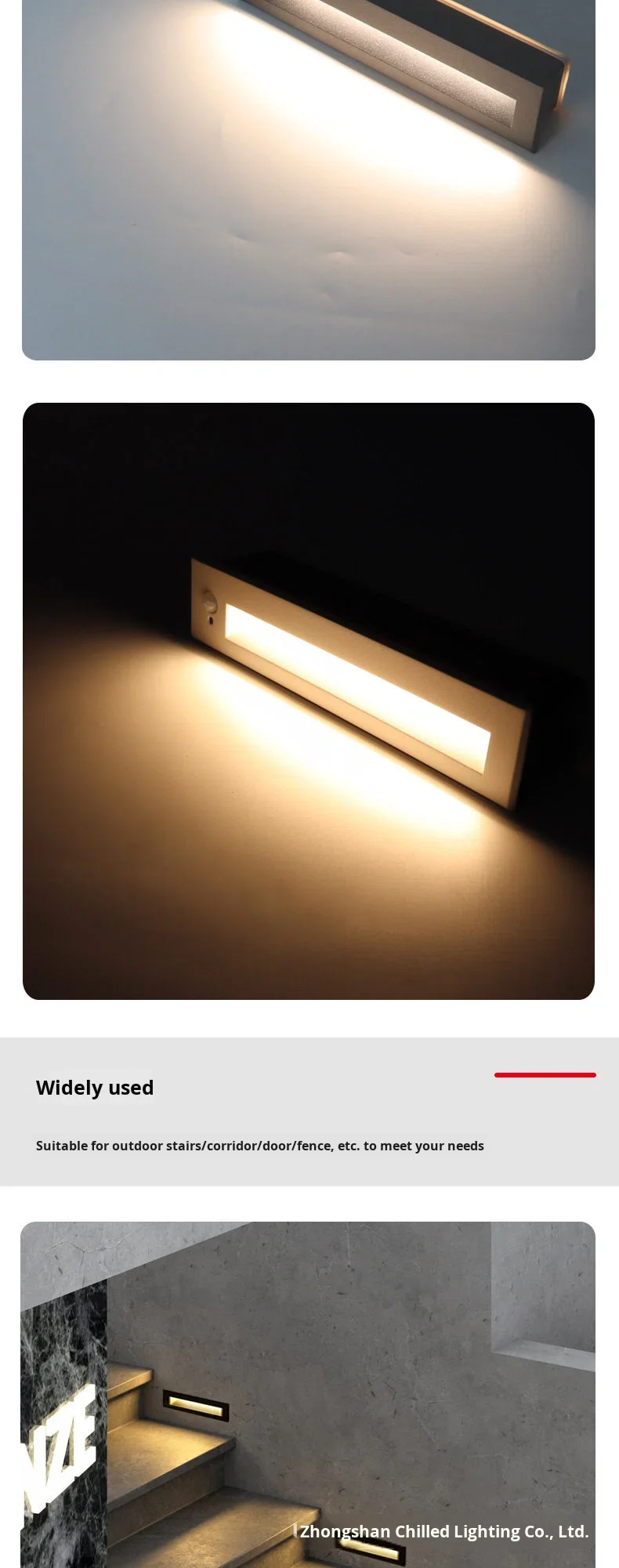 product outdoor led waterproof embedded horizontal footlight for villa step stairway corridor wall corner and staircase sensor light-4