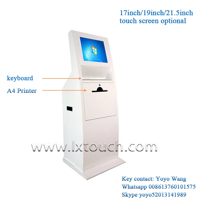 Automatic Self Service Ticket A4 Document Printing Kiosk With Metal