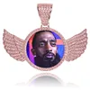 Hip hop Picture custom necklace pendant diy photo frame pendant necklace iced out round swing iced out pendant