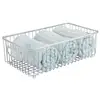 Metal Bathroom Storage Organizer Basket Bin - Farmhouse Grid Wire Storage Cubes Shower Basket Hanging