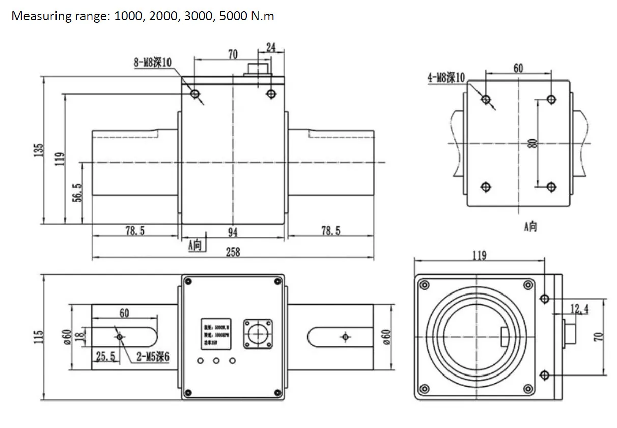 Dyn-200 Motor Dynamic Rotating Speed Power Torque Measuring Torque ...